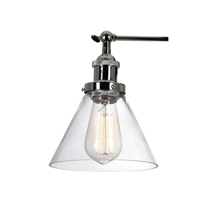 CWI Lighting Eustis 2 Light Wall Light, Polished Nickel/Clear