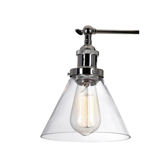 CWI Lighting Eustis 2 Light Wall Light, Polished Nickel/Clear