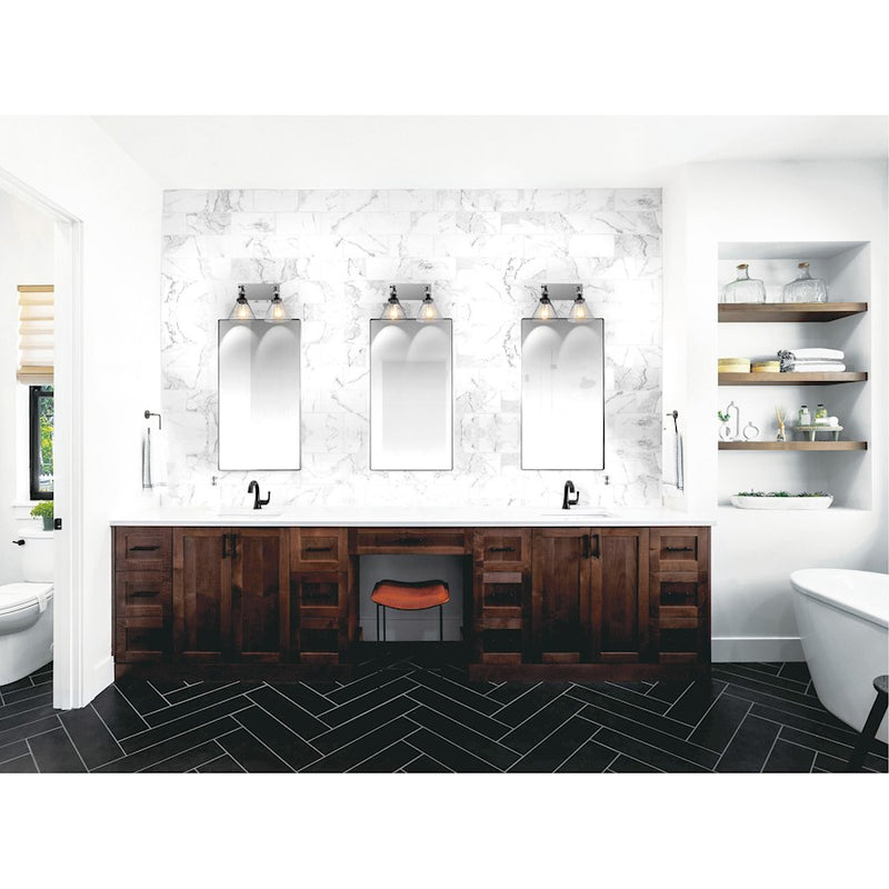 CWI Lighting Eustis 2 Light Wall Light, Polished Nickel/Clear