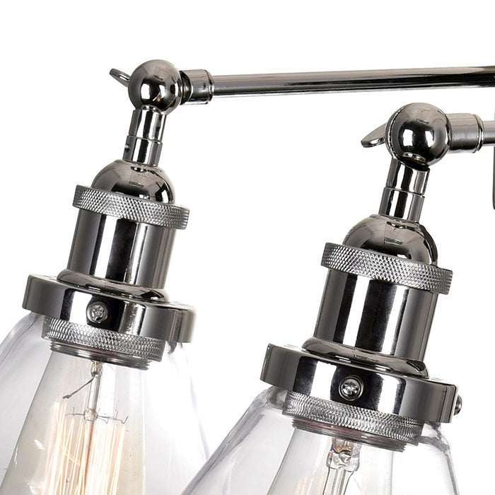 CWI Lighting Eustis 3 Light Wall Light, Polished Nickel/Clear
