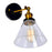 CWI Lighting Eustis 1 Light Wall Light, Black/Gold Brass/Clear