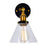 CWI Lighting Eustis 1 Light Wall Light, Black/Gold Brass/Clear