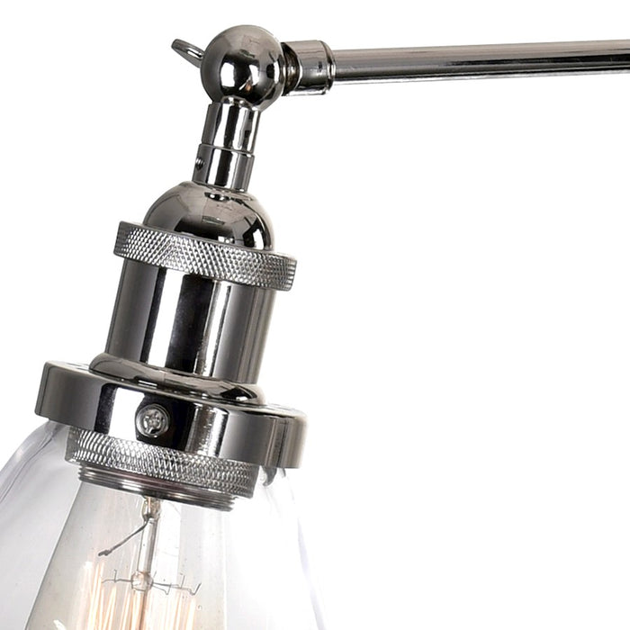 CWI Lighting Eustis 1 Light Wall Light, Polished Nickel/Clear