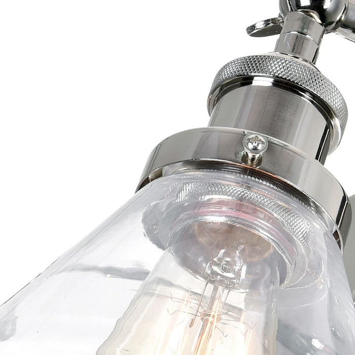 CWI Lighting Eustis 1 Light Wall Light, Polished Nickel/Clear