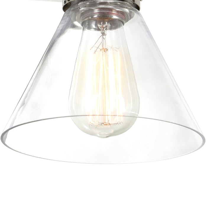 CWI Lighting Eustis 1 Light Wall Light, Polished Nickel/Clear