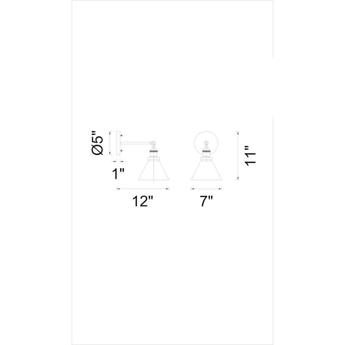 CWI Lighting Eustis 1 Light Wall Light, Polished Nickel/Clear
