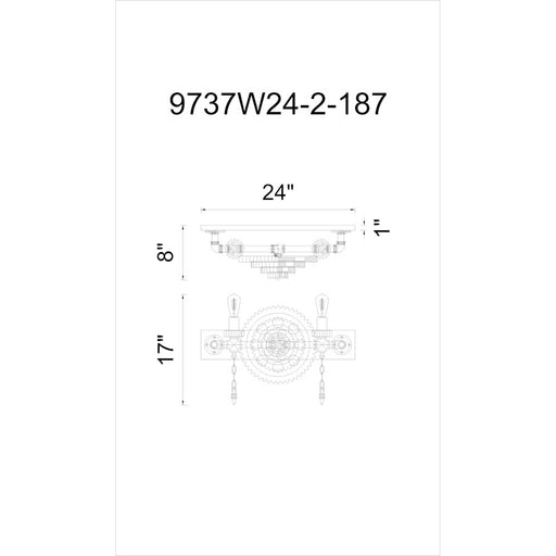 CWI Lighting Soto 2 Light 24" Wall Light, Gray