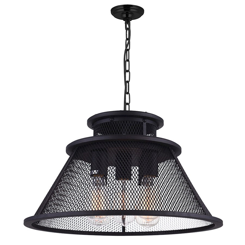 CWI Lighting Savill 5 Light Down Chandelier, Reddish Black