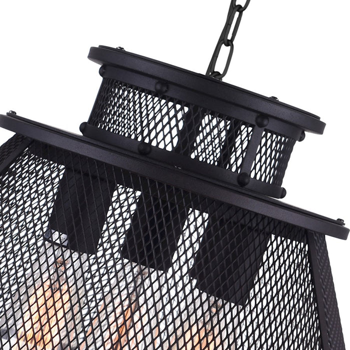 CWI Lighting Savill 5 Light Down Chandelier, Reddish Black