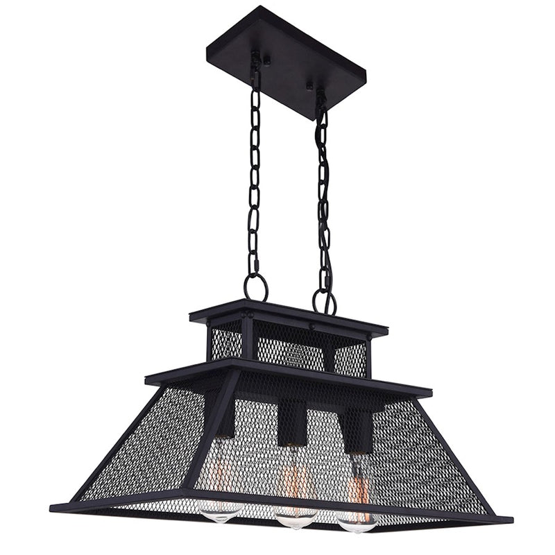 CWI Lighting Savill 3 Light Chandelier, Reddish Black