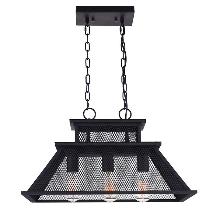 CWI Lighting Savill 3 Light Chandelier, Reddish Black