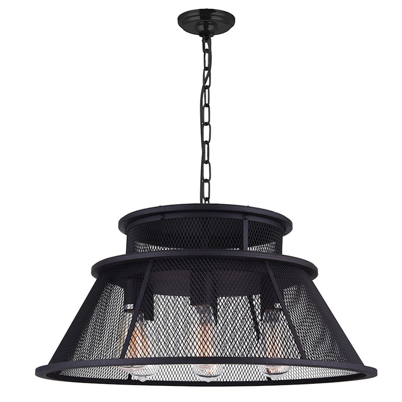 CWI Lighting Savill 7 Light Down Chandelier, Reddish Black