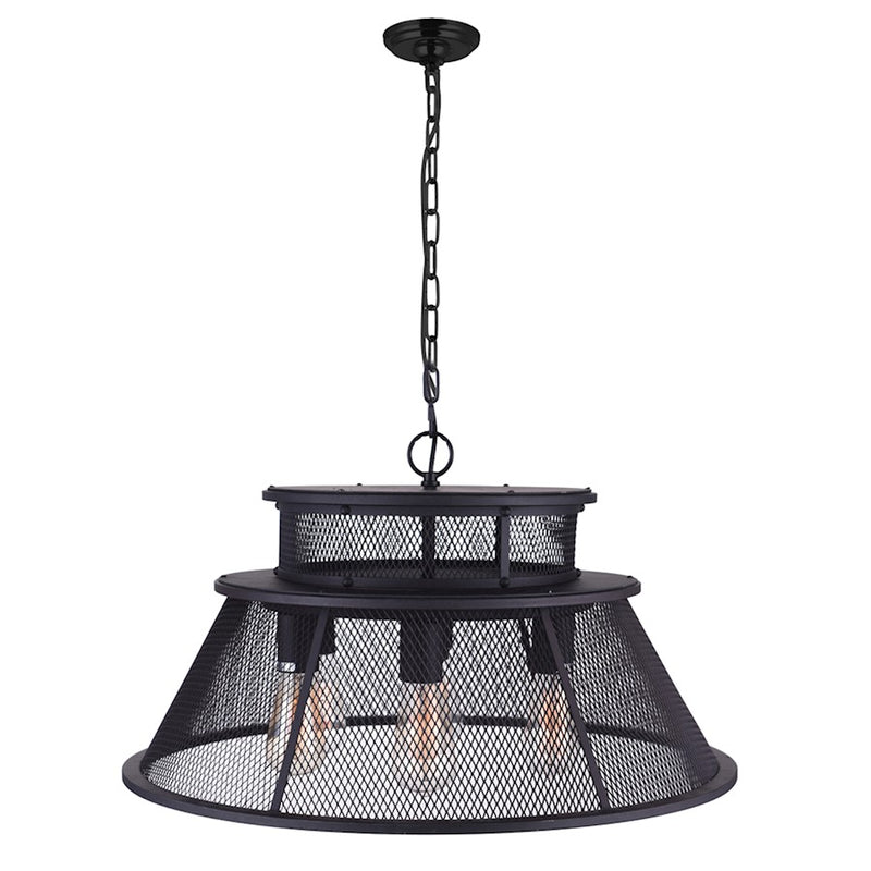 CWI Lighting Savill 7 Light Down Chandelier, Reddish Black