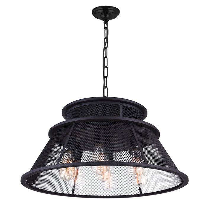 CWI Lighting Savill 7 Light Down Chandelier, Reddish Black