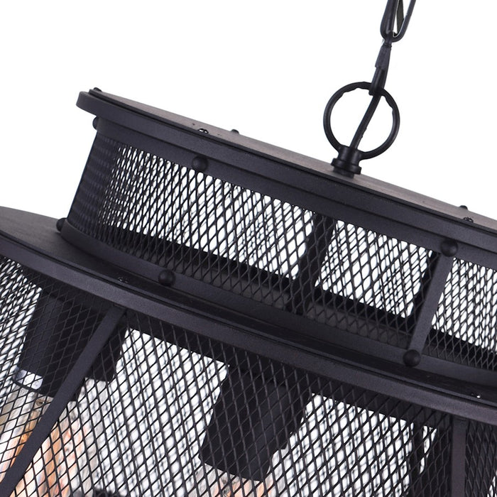 CWI Lighting Savill 7 Light Down Chandelier, Reddish Black