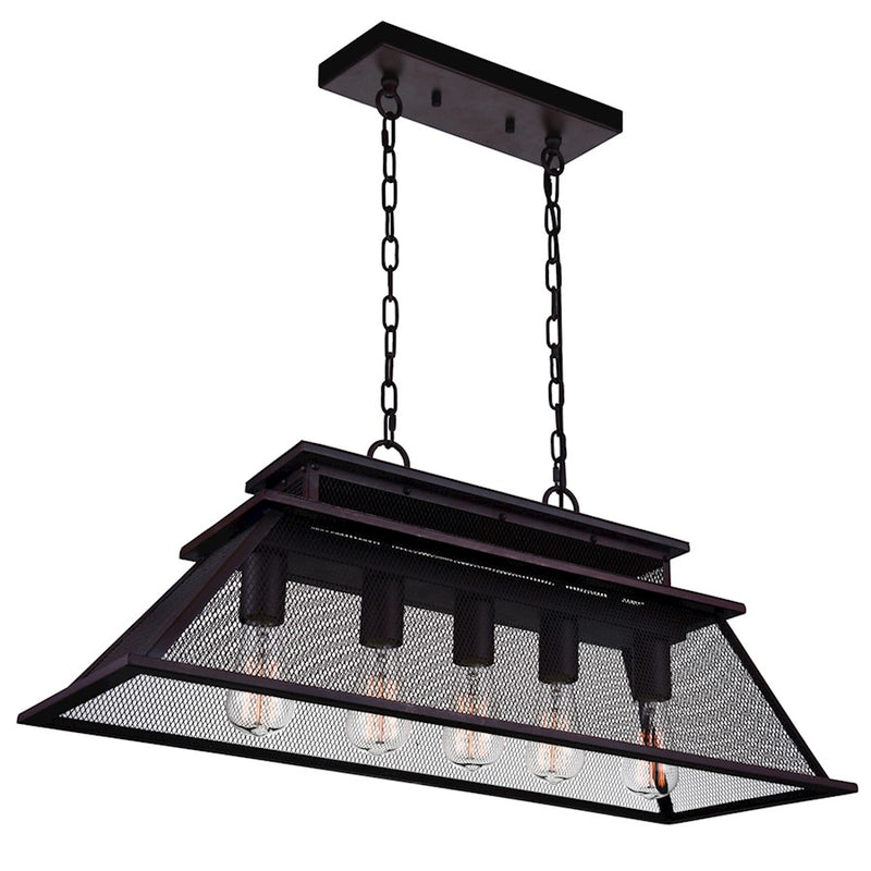 CWI Lighting Savill 5 Light Chandelier, Reddish Black