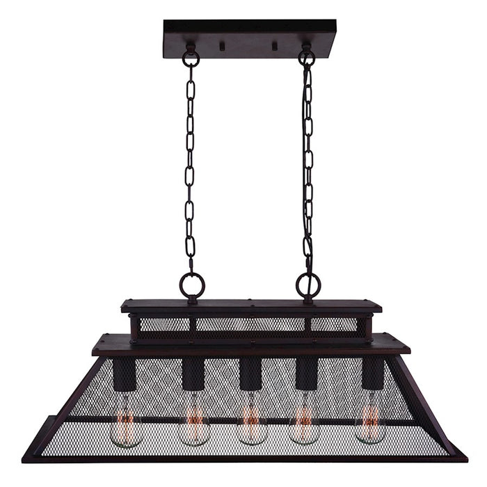 CWI Lighting Savill 5 Light Chandelier, Reddish Black