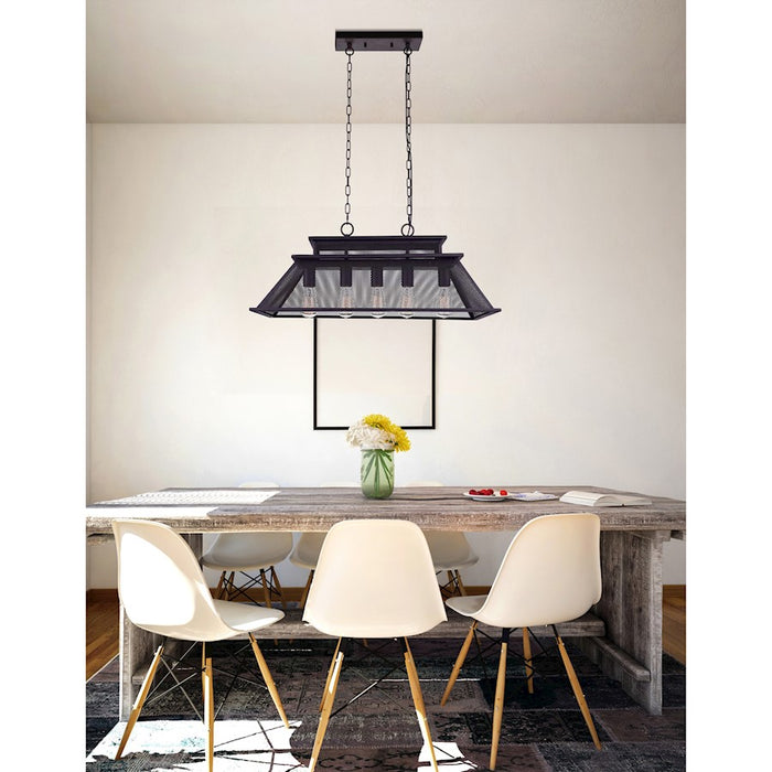 CWI Lighting Savill 5 Light Chandelier, Reddish Black