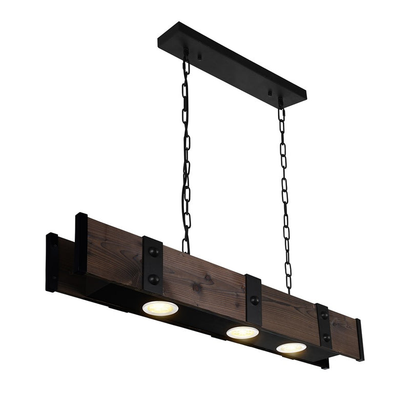 CWI Lighting Pago 3 Light Drum Shade Island Light, Black
