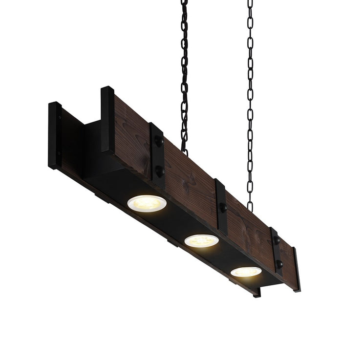 CWI Lighting Pago 3 Light Drum Shade Island Light, Black