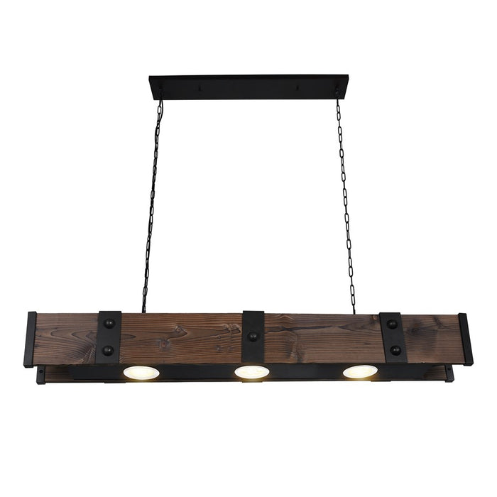 CWI Lighting Pago 3 Light Drum Shade Island Light, Black