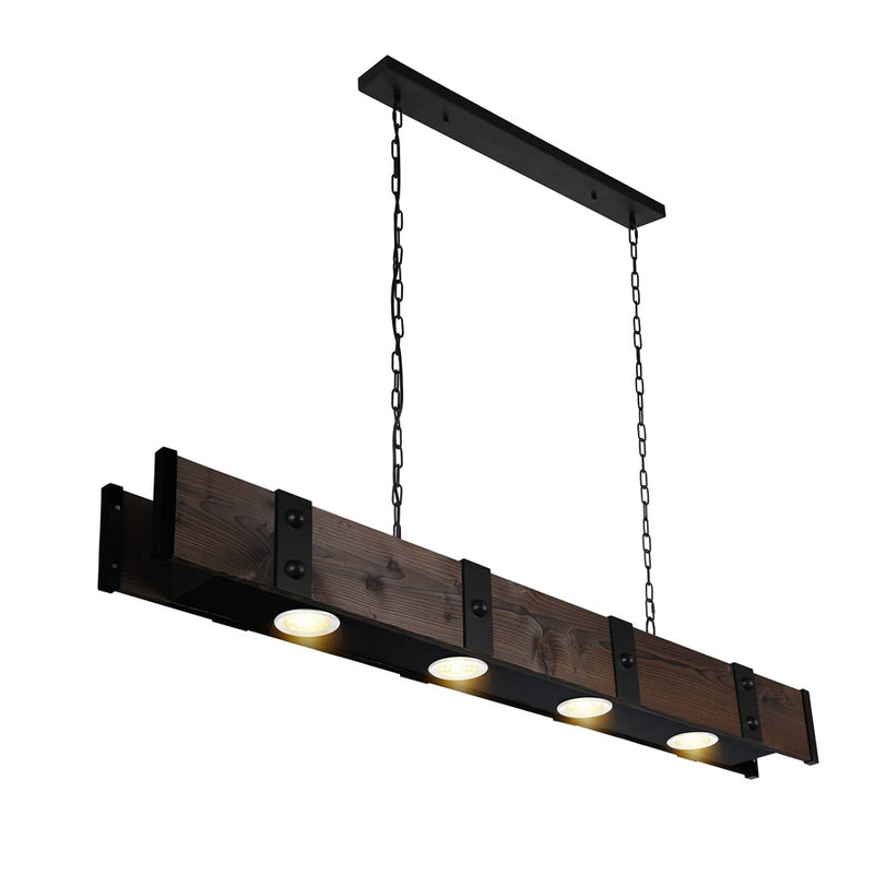 CWI Lighting Pago 4 Light Drum Shade Island Light, Black