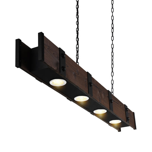 CWI Lighting Pago 4 Light Drum Shade Island Light, Black