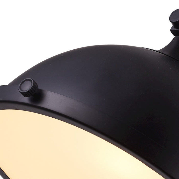 CWI Lighting Strum 1 Light Down Pendant, Black/Frosted
