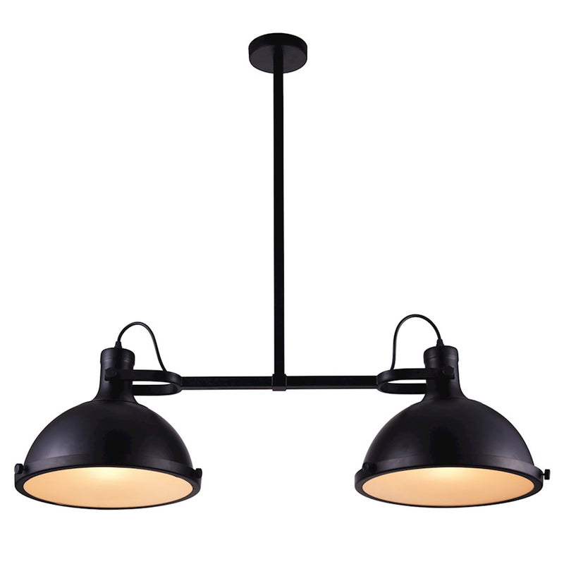 CWI Lighting Strum 2 Light Chandelier, Black/Frosted