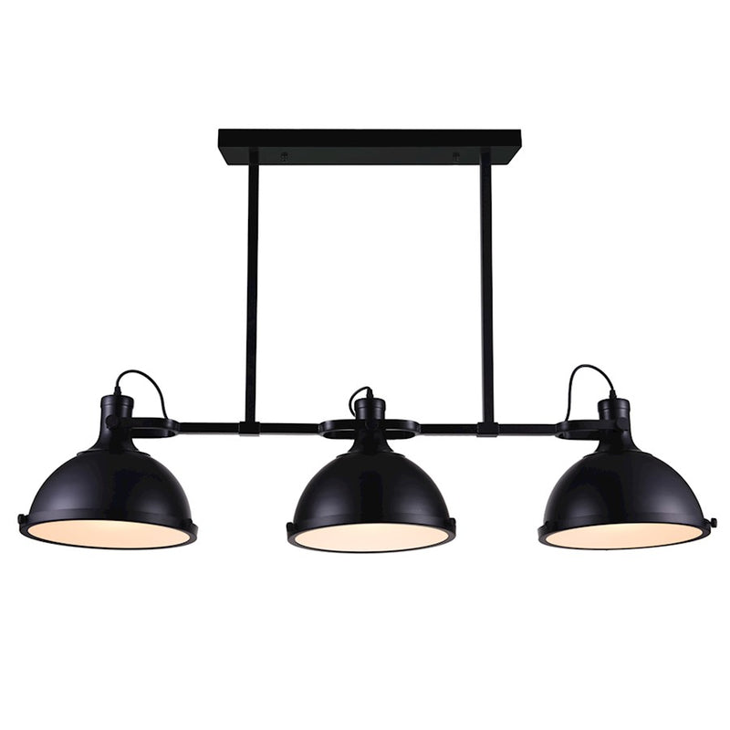 CWI Lighting Strum 3 Light Chandelier, Black/Frosted