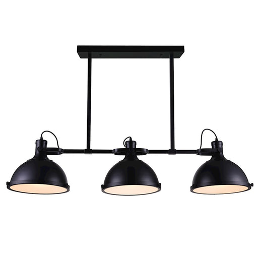 CWI Lighting Strum 3 Light Chandelier, Black/Frosted - 9760P50-3-101