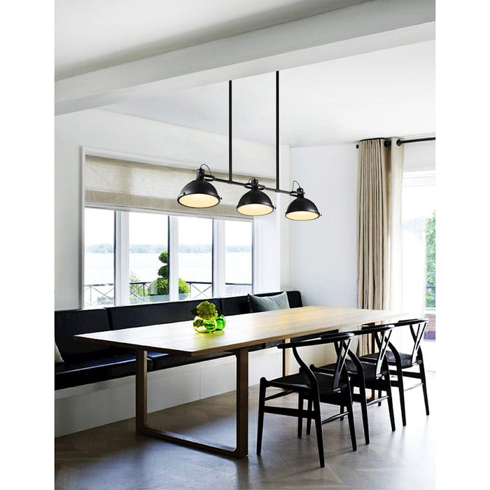 CWI Lighting Strum 3 Light Chandelier, Black/Frosted