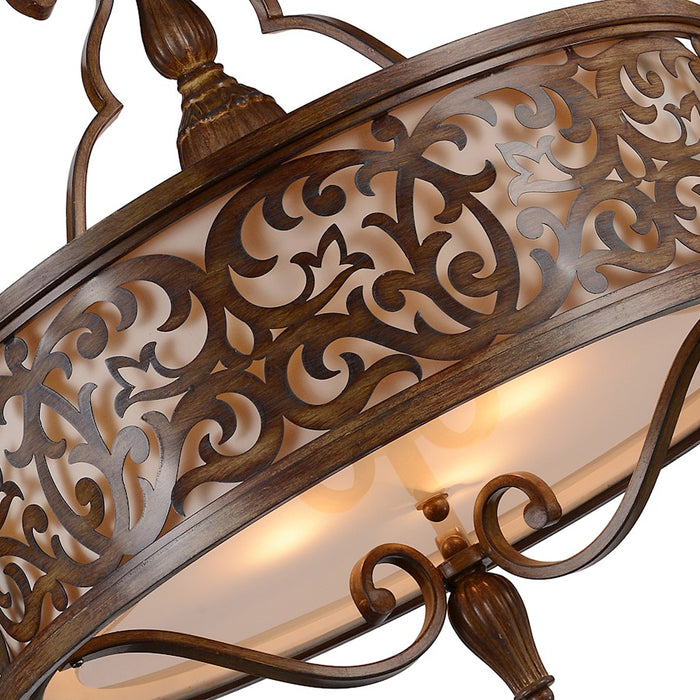 CWI Nicole 5 Light Drum Shade Chandelier, Brushed Chocolate