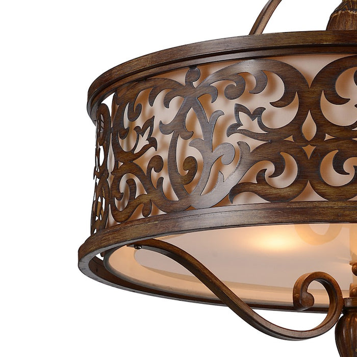 CWI Nicole 5 Light Drum Shade Chandelier, Brushed Chocolate
