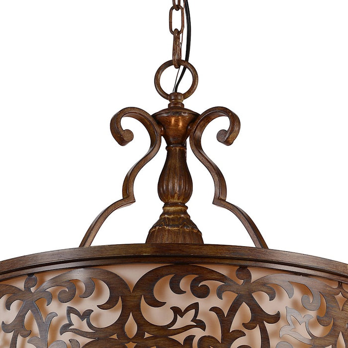 CWI Nicole 5 Light Drum Shade Chandelier, Brushed Chocolate