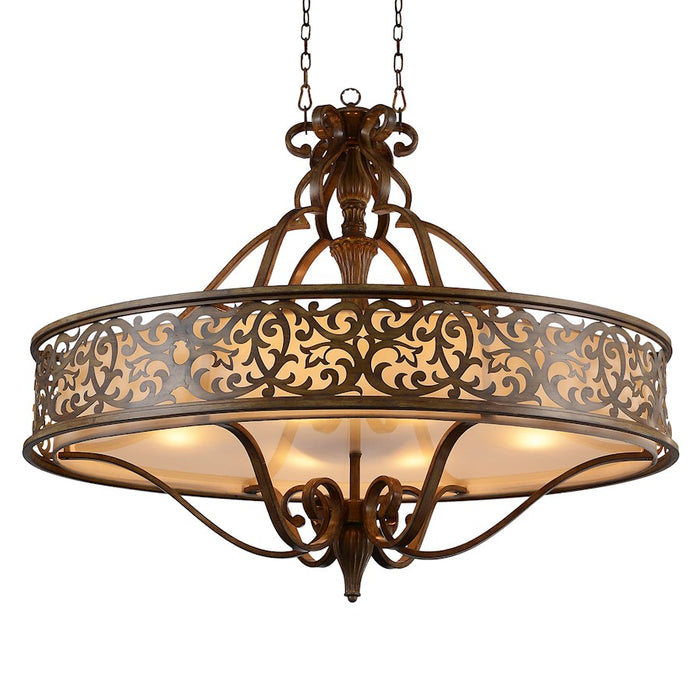 CWI Nicole 6 Light Drum Shade Chandelier, Brushed Chocolate