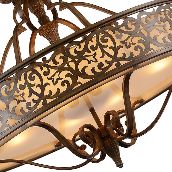 CWI Nicole 6 Light Drum Shade Chandelier, Brushed Chocolate