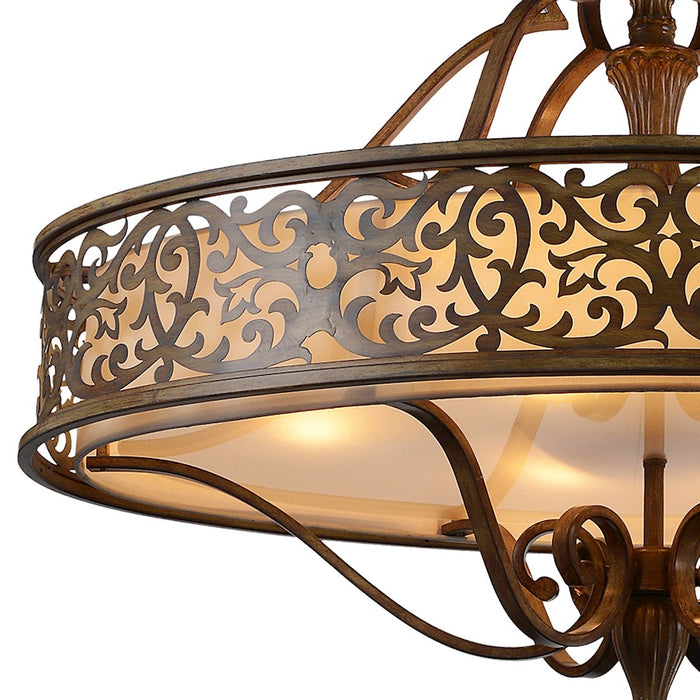 CWI Nicole 6 Light Drum Shade Chandelier, Brushed Chocolate