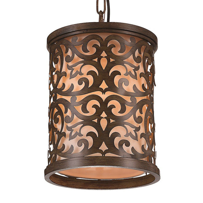 CWI Nicole 1 Light Drum Shade Mini Pendant, Brushed Chocolate
