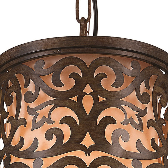 CWI Nicole 1 Light Drum Shade Mini Pendant, Brushed Chocolate
