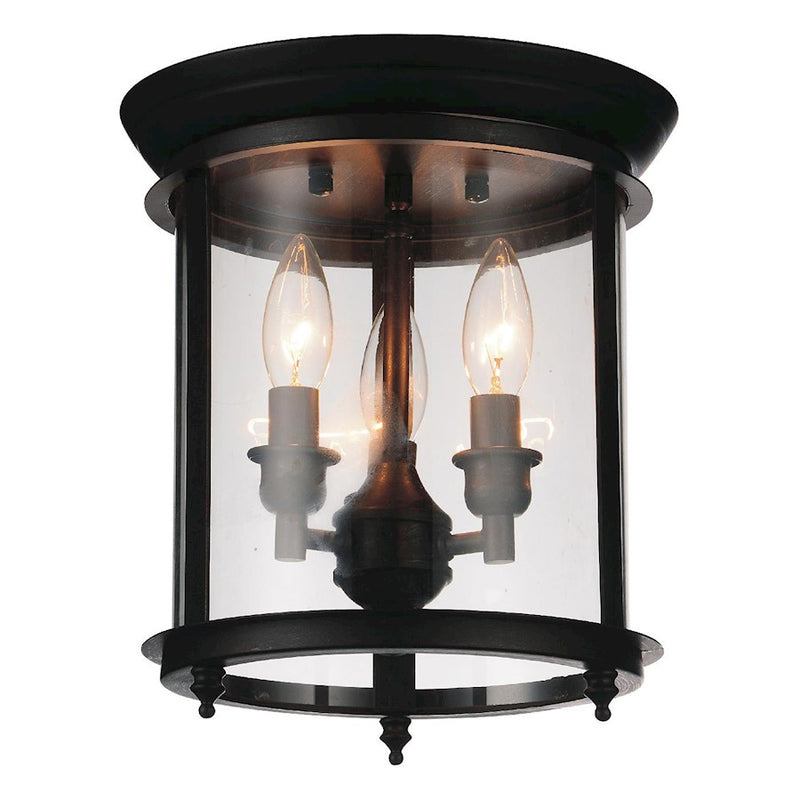CWI Desire 3 Light Cage Flush Mount, Oil Rubbed Bronze/Clear