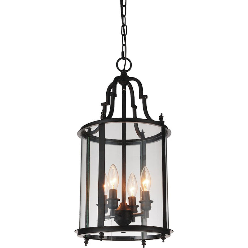 CWI Desire 4 Light Drum Mini Pendant, Oil Rubbed Bronze/Clear