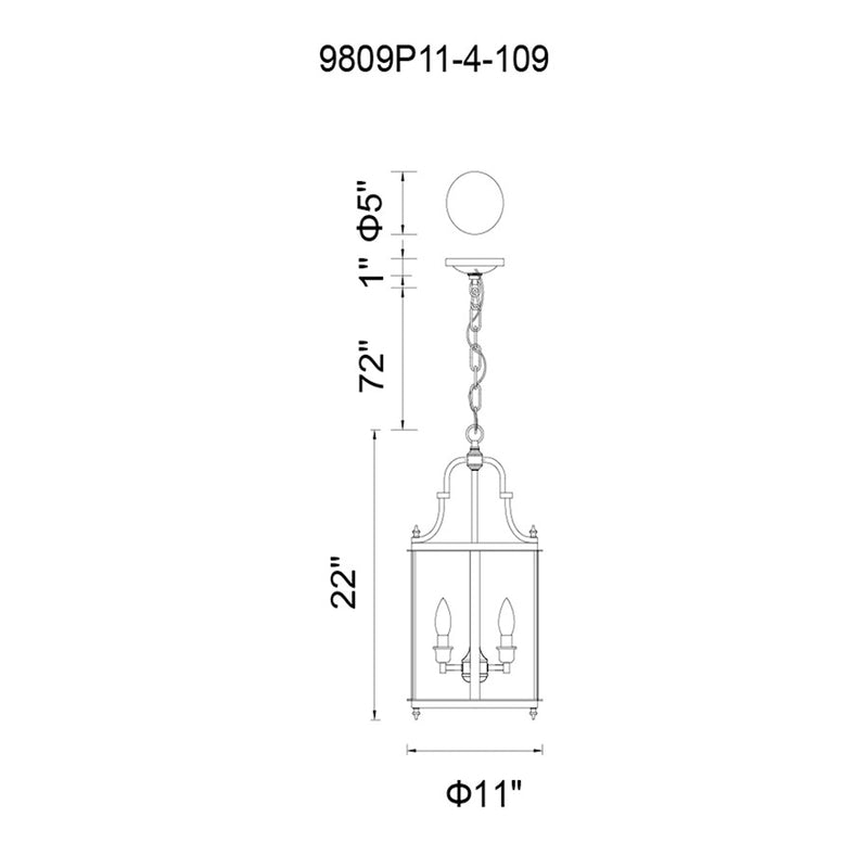 CWI Desire 4 Light Drum Mini Pendant, Oil Rubbed Bronze/Clear