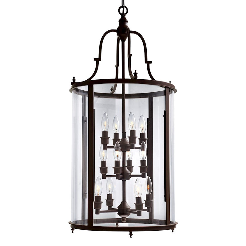 CWI Desire 12 Light Drum Chandelier, Oil Rubbed Bronze/Clear