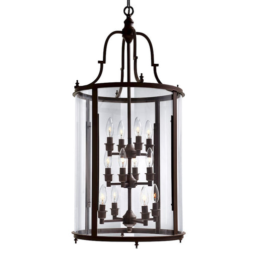 CWI Desire 12 Light Drum Chandelier, Oil Rubbed Bronze/Clear