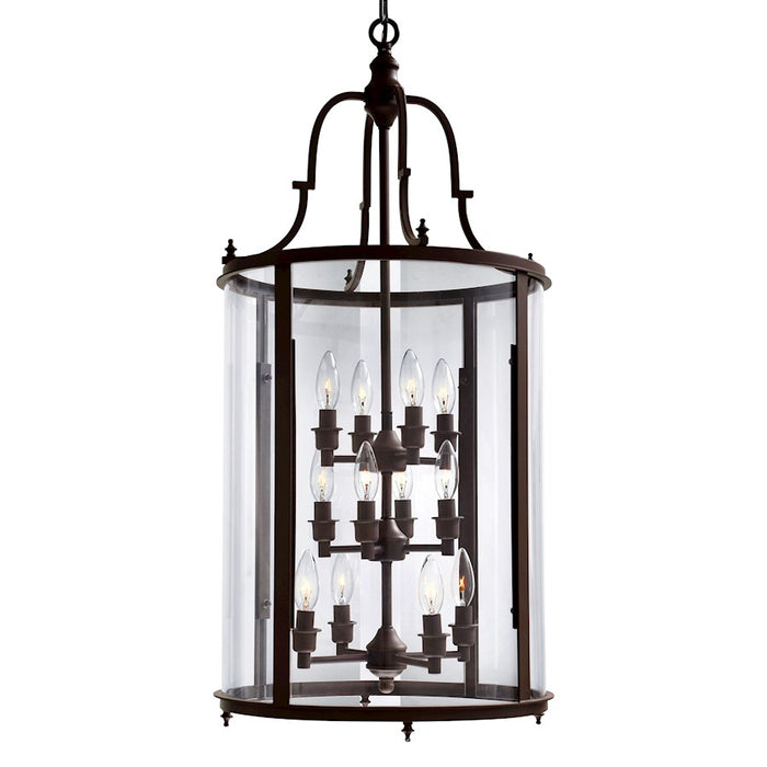 CWI Desire 12 Light Drum Chandelier, Oil Rubbed Bronze/Clear