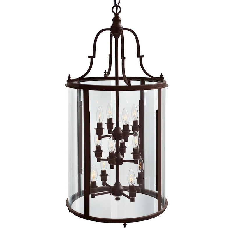 CWI Desire 12 Light Drum Chandelier, Oil Rubbed Bronze/Clear