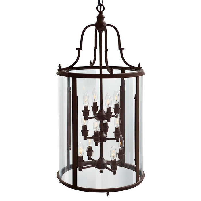 CWI Desire 12 Light Drum Chandelier, Oil Rubbed Bronze/Clear