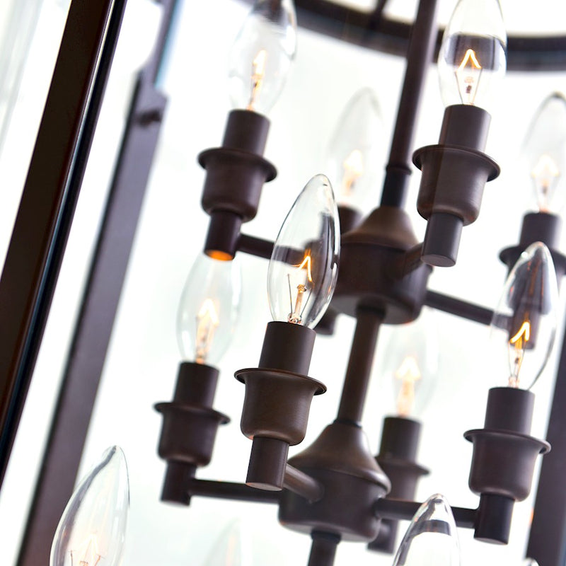 CWI Desire 12 Light Drum Chandelier, Oil Rubbed Bronze/Clear