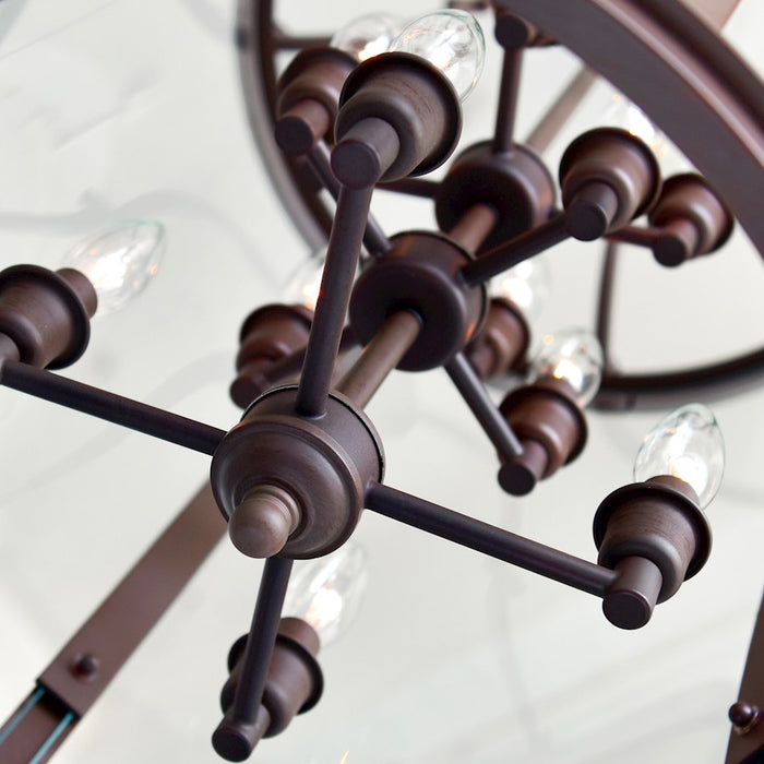 CWI Desire 12 Light Drum Chandelier, Oil Rubbed Bronze/Clear